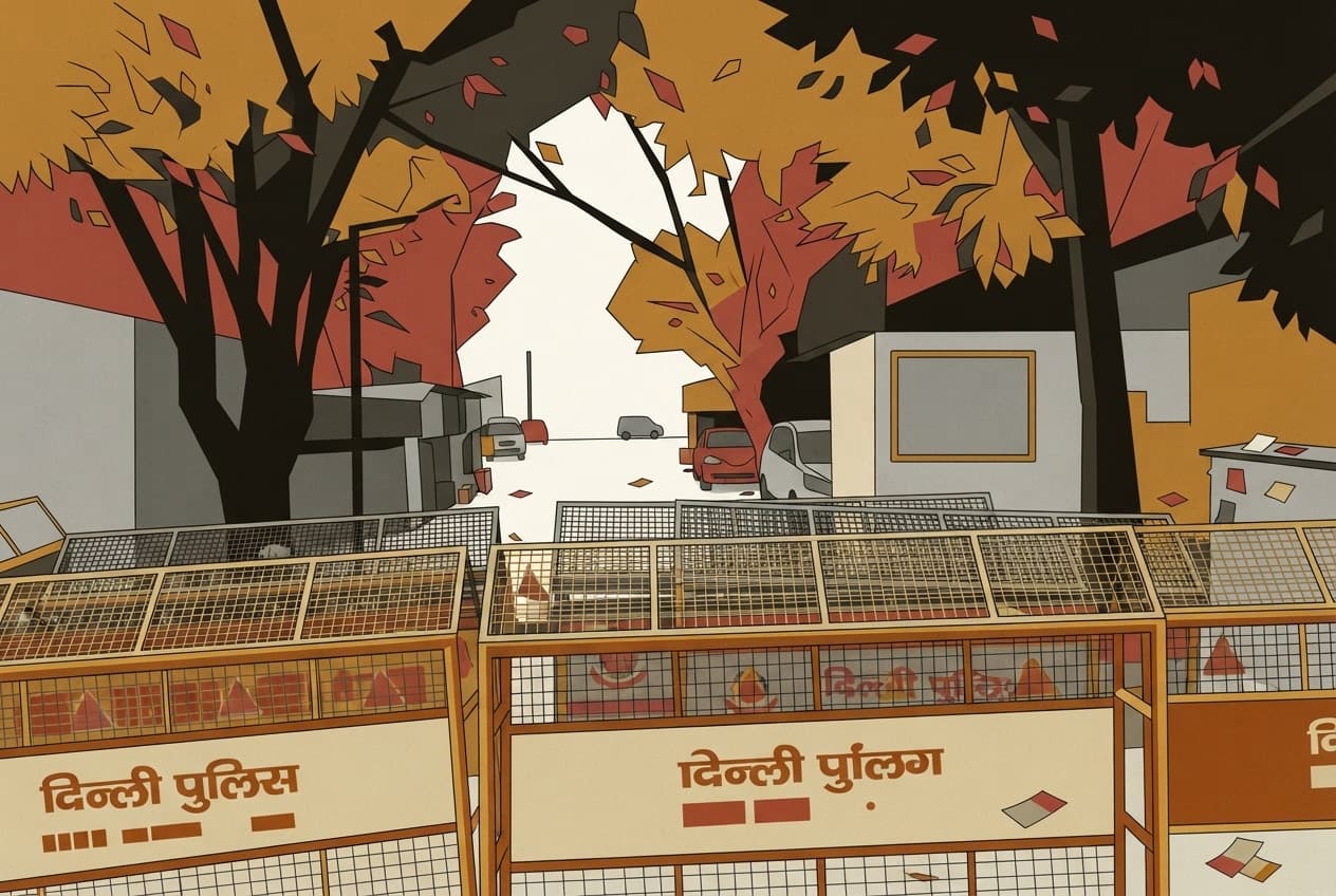 Flat illustration of Barricade, Banner, Leaflets, Notice board